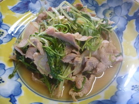 水菜と豚こま肉☆ガーリックポン酢炒め