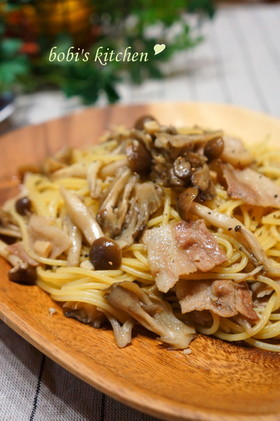 豚バラときのこのパスタ