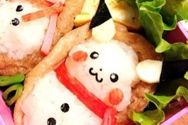 キャラ弁 お稲荷さんで雪だるまピカチュウ レシピ 作り方 By チェネ クックパッド 簡単おいしいみんなのレシピが355万品
