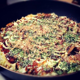 市販粉不要。おいしいよ。白菜のお好み焼き