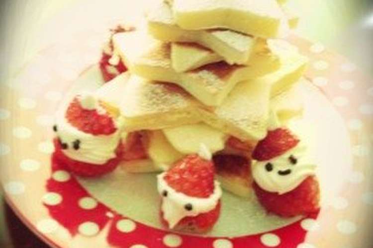 苺サンタとクリスマスツリーのホットケーキ レシピ 作り方 By 池田の嫁 クックパッド