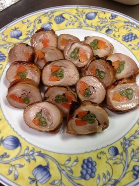 鶏肉八幡巻き(野菜巻) おせちに♪♪