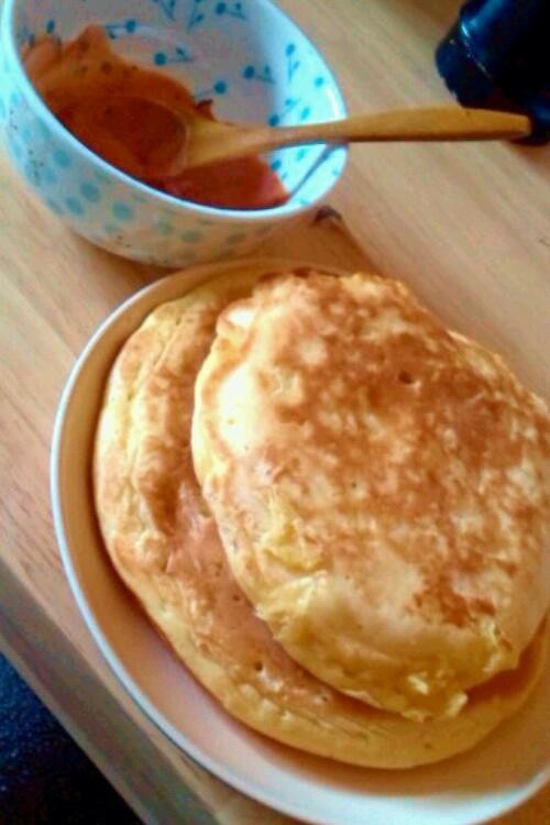 朝食に♪ハムとキャベツのパンケーキの画像