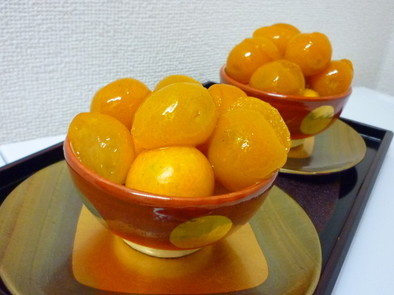 丸ごと食べる金柑の甘露煮の写真