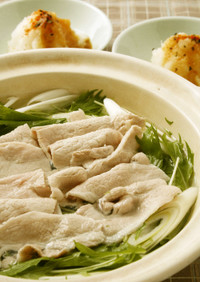 しょうゆ糀×大根おろしの豚肉と水菜の鍋