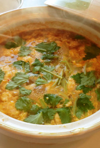 キムチ鍋の残り汁で✿たまご雑炊