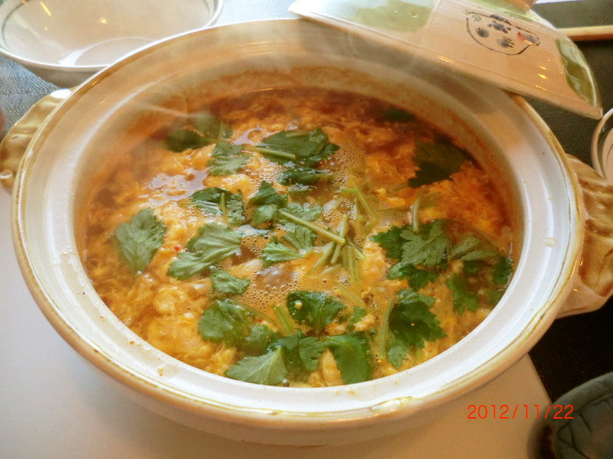 キムチ鍋の残り汁で✿たまご雑炊の画像