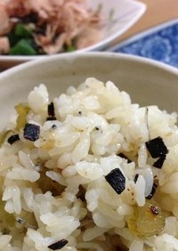 蕗とじゃこと塩糀昆布のご飯