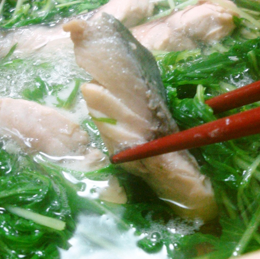 鯖好きさんへ♬鯖と水菜の超簡単はりはり鍋の画像