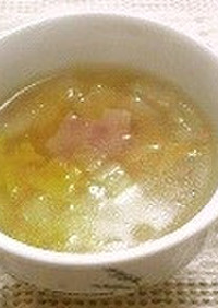 超簡単『白菜とベーコンの中華風スープ』