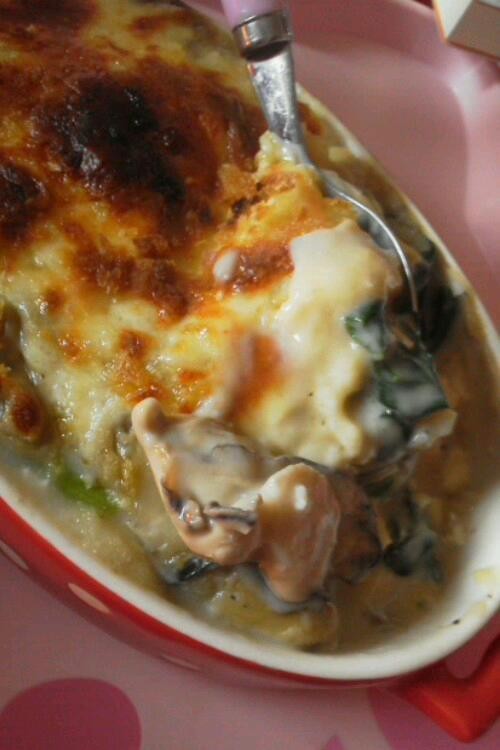 牡蠣と舞茸の豆腐グラタンの画像