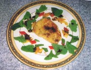 カジキマグロのパン粉焼きバルサミコソースの写真