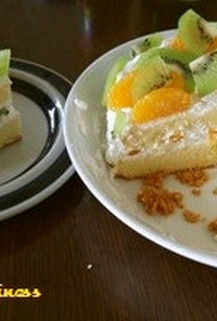 オレンジ＆キウィのデコレーションケーキ