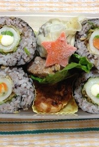 お弁当に✿ちくわ天カラフルマヨ太巻き