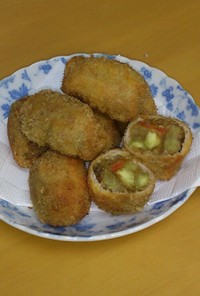 ＊カレーリメイク＊豚肉巻きコロッケ