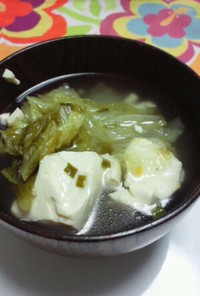 白菜漬け物を使って☆簡単酸辣湯スープ