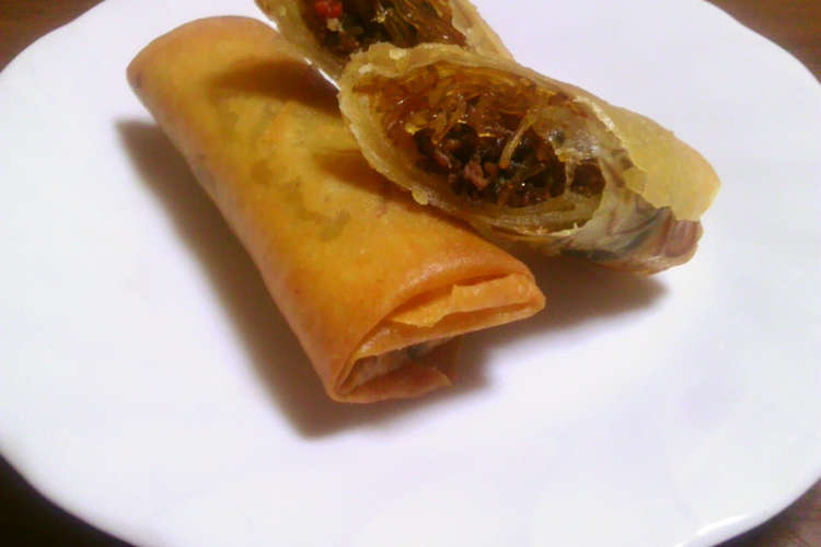 残り物チャプチェで簡単春巻き レシピ 作り方 By Kurozubb クックパッド