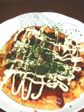 白ネギのお好み焼き