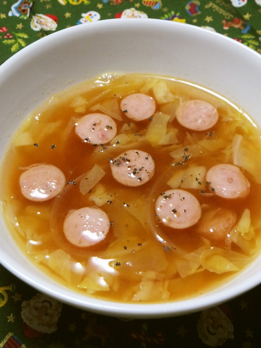 キャベツ☆玉ねぎ☆ウインナーのスープの画像