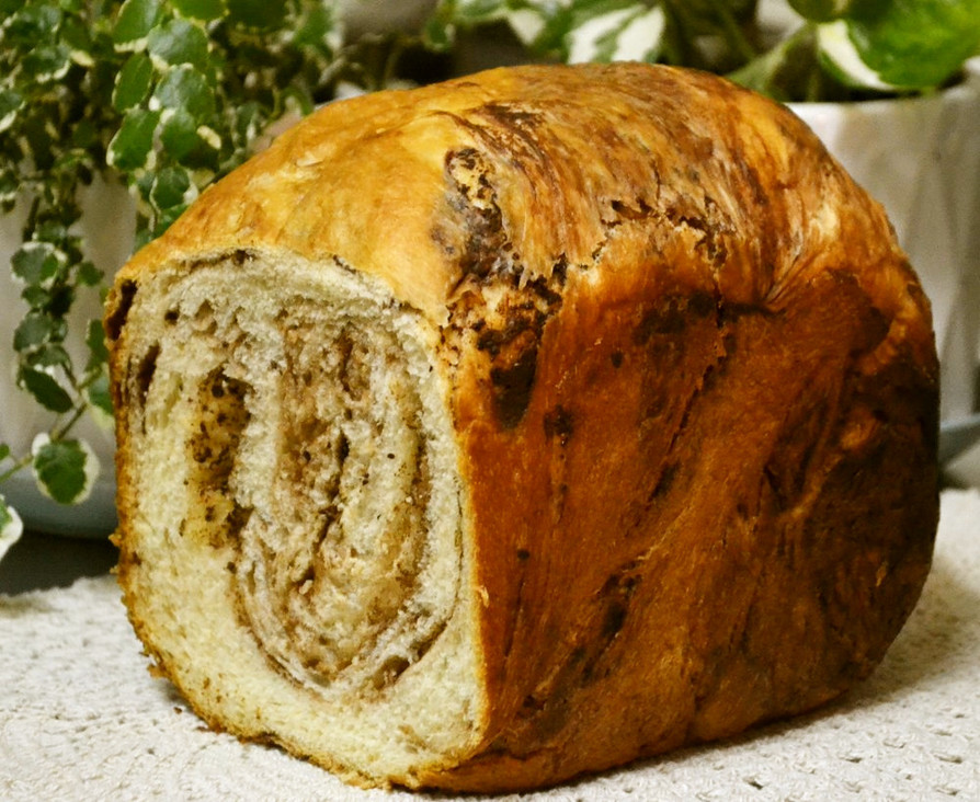 HB☆マーブル模様♫チョコレート食パンの画像