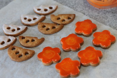 れんこんクッキーとニンジンクッキー♥の写真