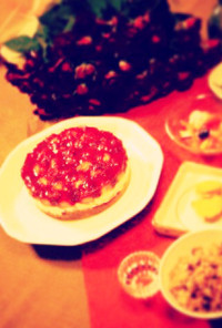 赤いベリーのケーキ（還暦祝いに）