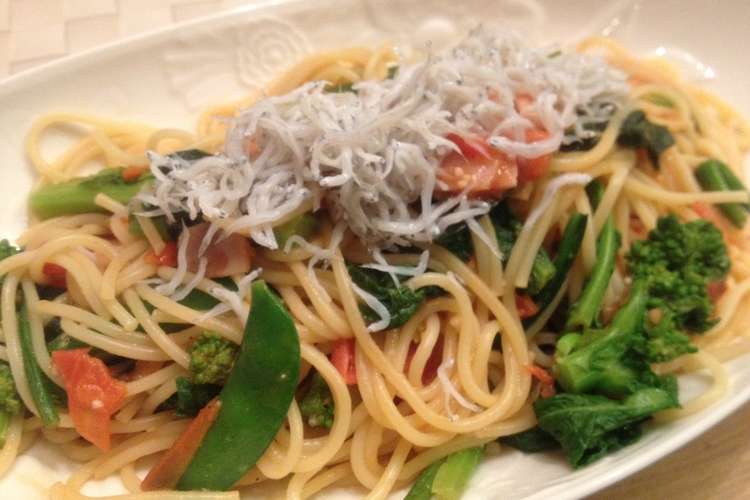 菜の花としらすのトマトパスタ レシピ 作り方 By Pinocci クックパッド 簡単おいしいみんなのレシピが354万品