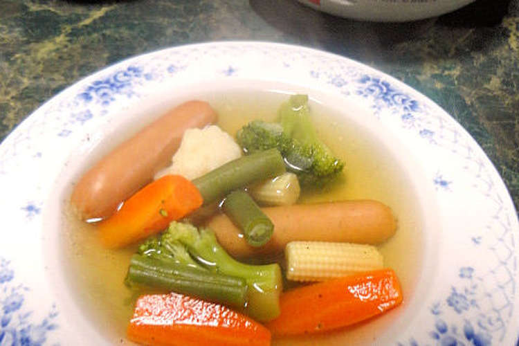 冷凍野菜とソーセージのあったかスープ レシピ 作り方 By すいか クックパッド