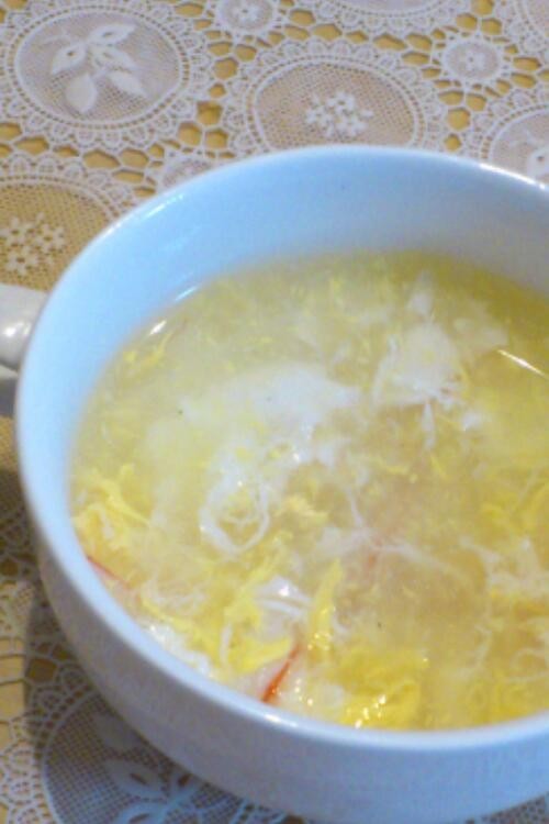ふんわり卵♥カニカマ入り中華スープの画像