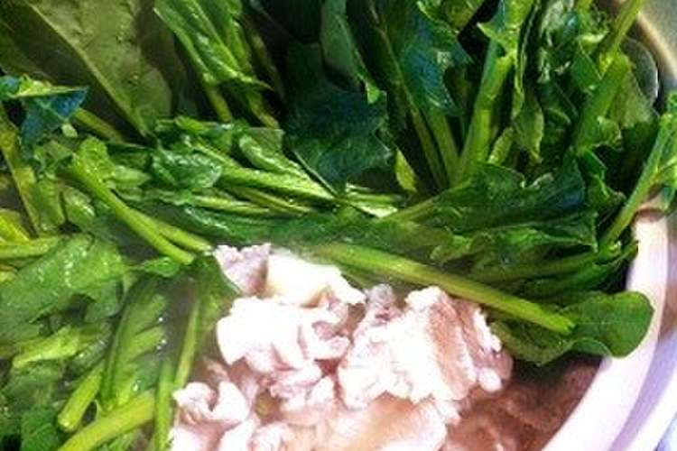 常夜鍋 ほうれん草と豚コマ 安くて簡単 レシピ 作り方 By ペニーダ クックパッド