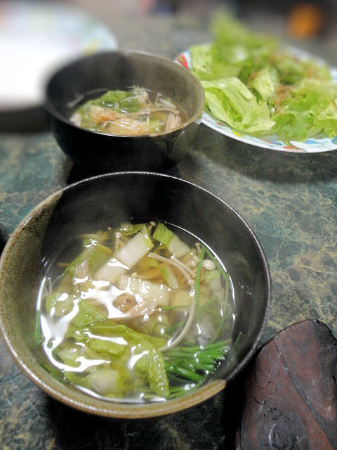 白菜とロールカワハギのスープの画像