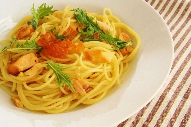鮭と水菜の和風パスタ レシピ 作り方 By Ayaka クックパッド 簡単おいしいみんなのレシピが349万品