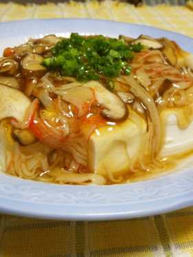 かにかまと椎茸の和風あんかけ豆腐