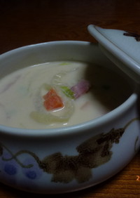 ホットミルク入り和風スタミナ野菜スープ