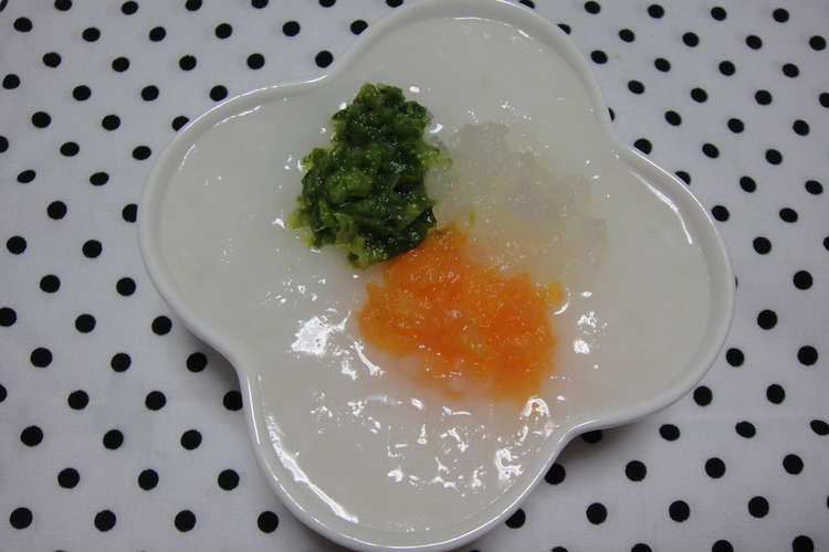 離乳食初期 ３色野菜のお粥 レシピ 作り方 By ｙｕｋｉ０６１１ クックパッド 簡単おいしいみんなのレシピが360万品