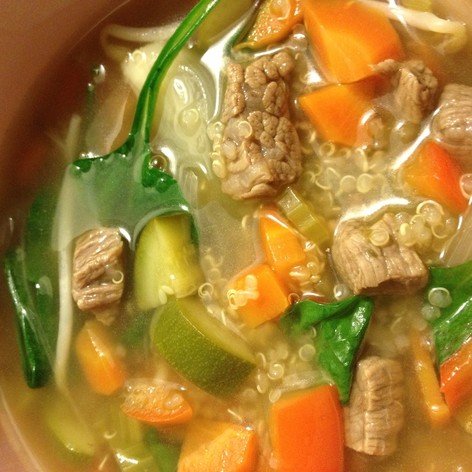 キヌアと野菜ゴロゴロ＆牛肉スープ