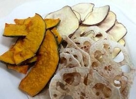 犬おやつ 簡単レンジ野菜チップス