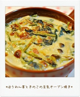 ☆ほうれん草ときのこの豆乳オーブン焼き☆