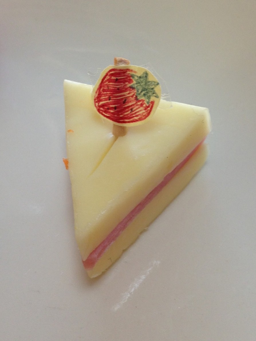キャラ弁☆ハム＆チーズでショートケーキの画像