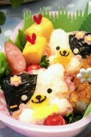 簡単!キャラ弁☆黒ねこちゃん弁当の写真