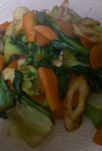 チンゲン菜と竹輪の醤油炒め