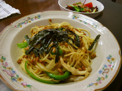 昭和の懐かしい納豆スパゲティの写真