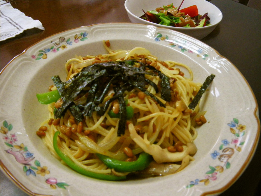 昭和の懐かしい納豆スパゲティの画像