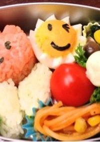 幼稚園のお弁当に、お日さま卵❤