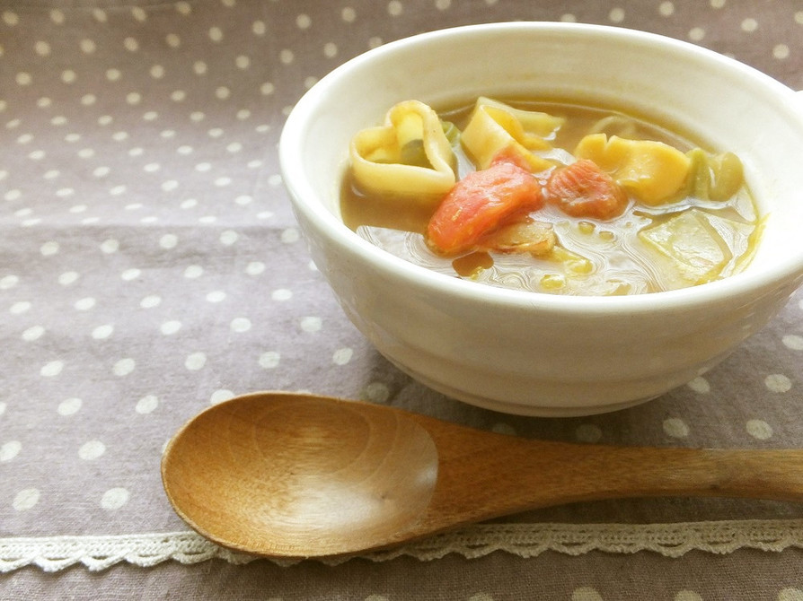 ＊マカロニとミニトマトのカレースープ＊の画像