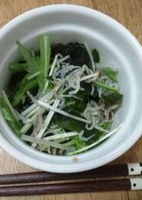 水菜とジャコの簡単和え物