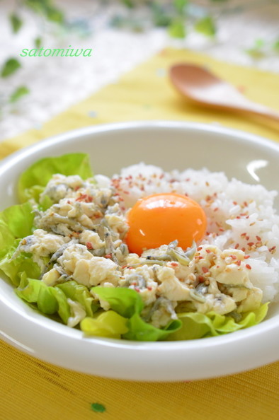 お豆腐そぼろに卵とろ～り♪健康朝ごはん☆の写真