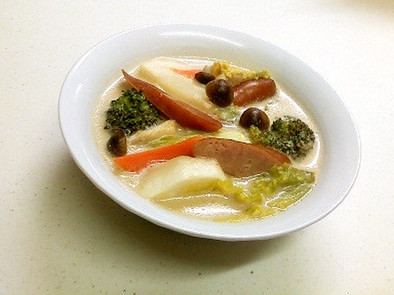 食べる生姜豆乳味噌スープの写真