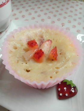 レンジde豆腐入りいちご蒸しパン☆