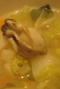 根菜とカキのシンプルなスープ